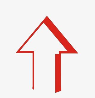 红色卡通箭头指示标免抠