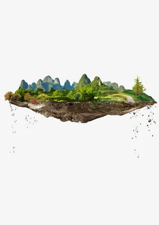 空中田园风光免抠