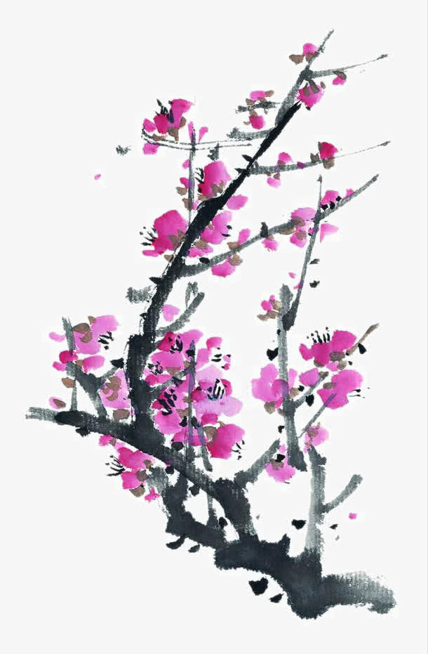 水墨梅花免抠