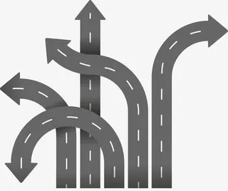 简洁商务公路箭头免抠