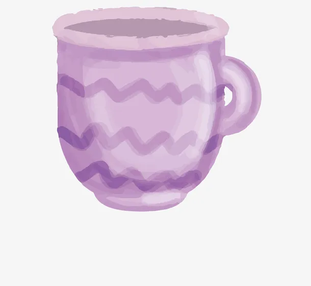 卡通手绘简约玻璃杯茶杯装饰设计免抠