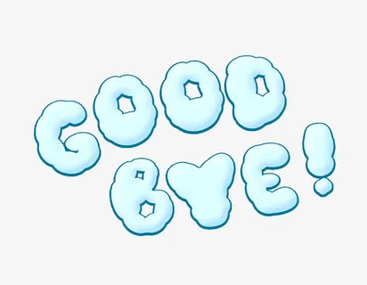 泡泡字goodbye免抠