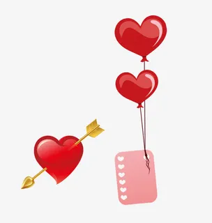 免抠卡通爱心气球情书装饰免抠