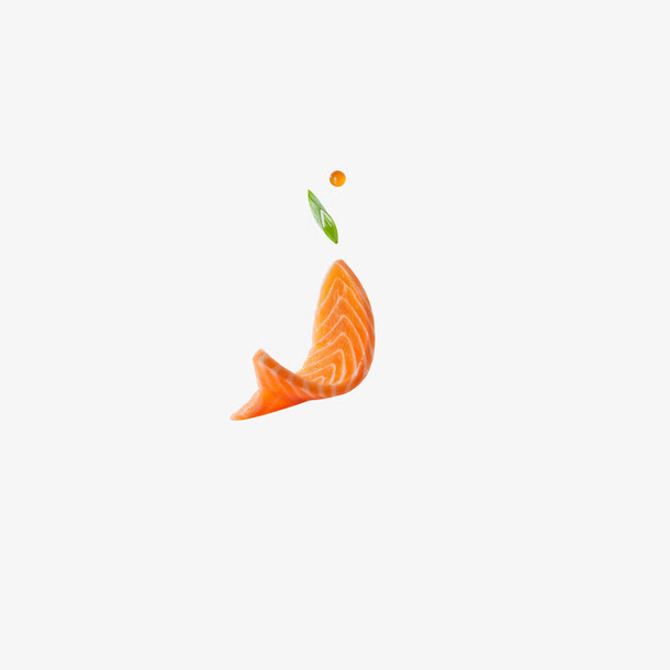 手绘三文鱼免抠