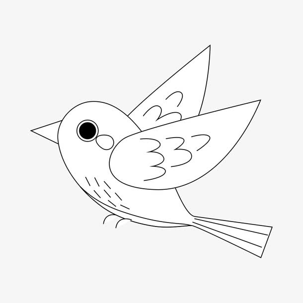 空中的小鸟简笔画免抠