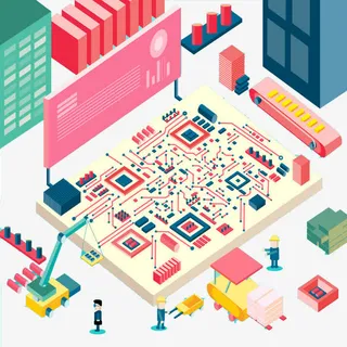 扁平化卡通二维码框免抠