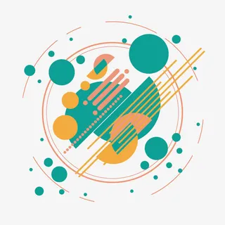 矢量黄绿色几何底纹免抠