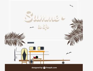 夏日沙滩露营车矢量素材下载,免抠