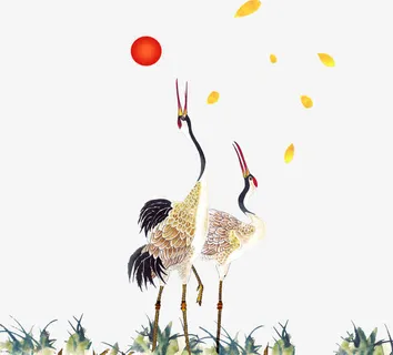 重阳中国风国画装饰免抠