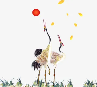 重阳中国风国画装饰免抠