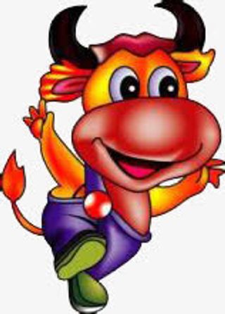 卡通可爱红色牛免抠