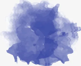 蓝色矢量水彩墨迹图免抠