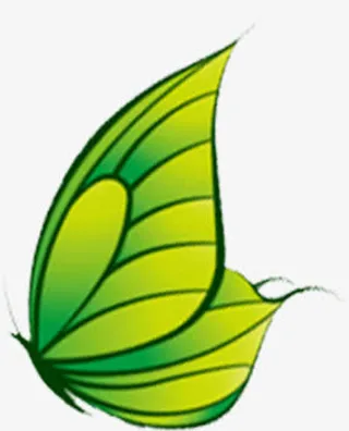 绿色卡通春天蝴蝶免抠