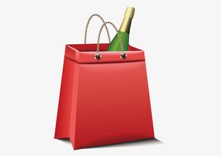 矢量礼盒红酒免抠