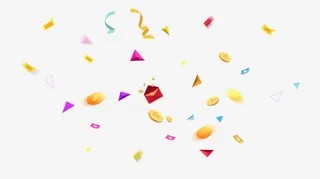 漂浮钱币红包免抠