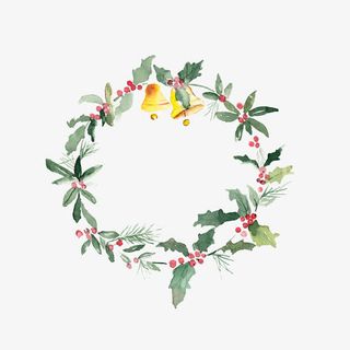 圣诞节手绘花纹素材免抠