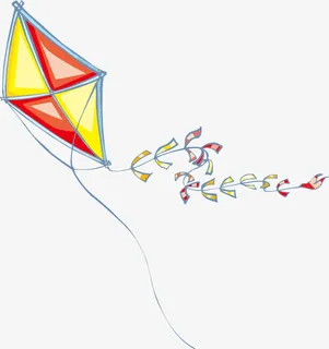 手绘风筝免抠