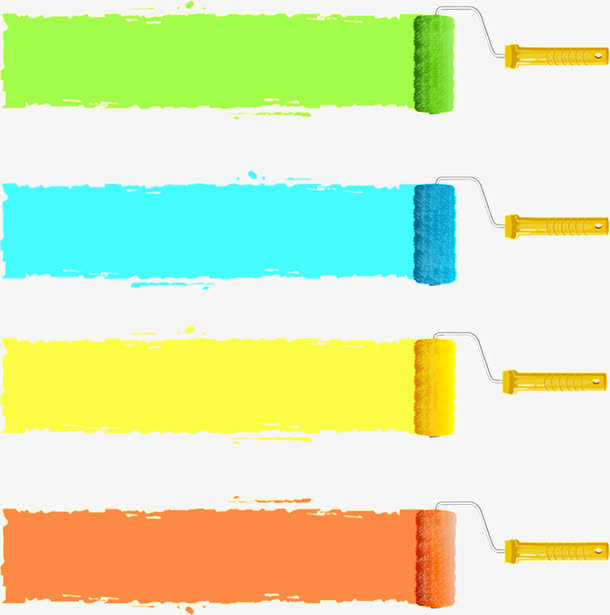 创意油漆刷子效果免抠