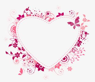 花纹爱心边框免抠