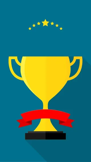 深蓝色奖杯图案背景图高清