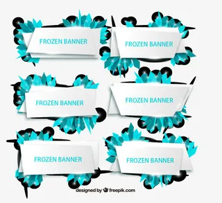 蓝色冰晶banner背景矢量素材下载,