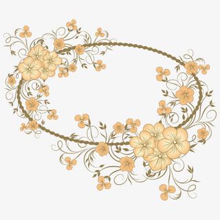 小花编织的花环矢量免抠