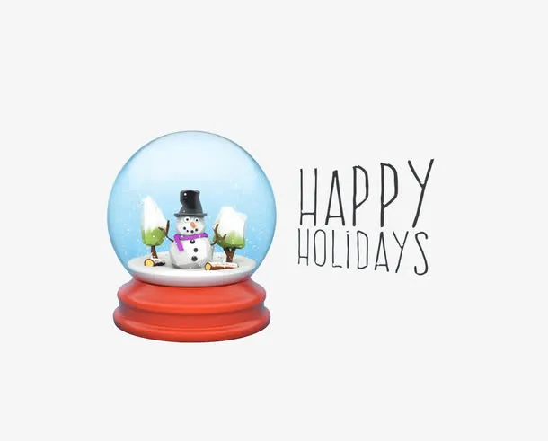 卡通雪景音乐盒免抠