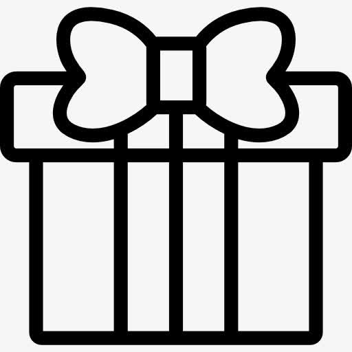 方形礼盒大花边图标免抠