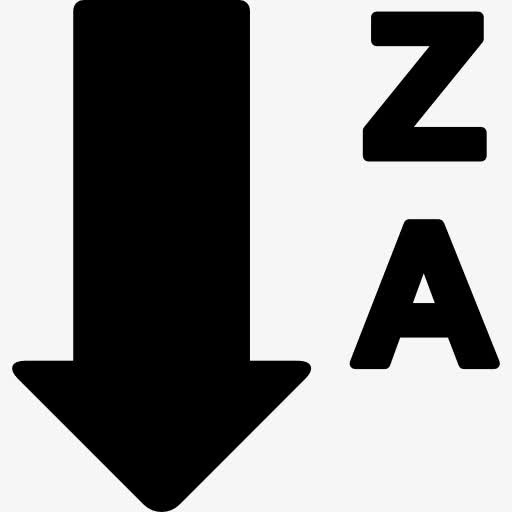 按反向字母顺序界面符号图标免抠