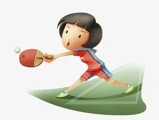 打乒乓球的人插画免抠