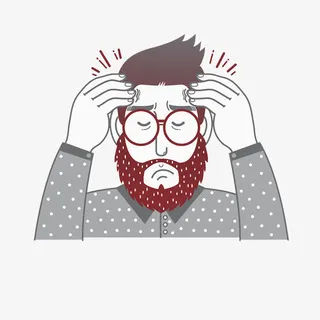 头痛捂头皱眉痛苦表情免抠