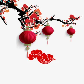 梅花+灯笼免抠