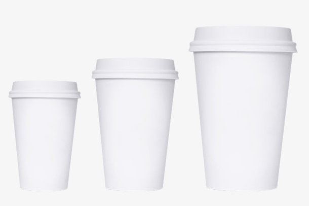 实物白色纸杯免抠