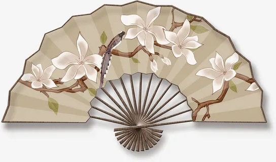 扇子国画扇子免抠