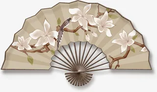 扇子国画扇子免抠
