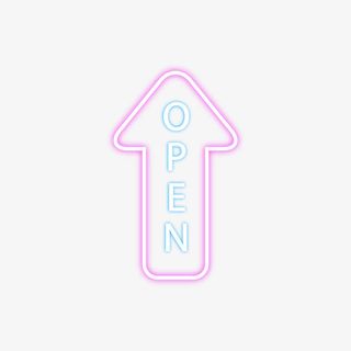 创意营业霓虹灯招牌免抠