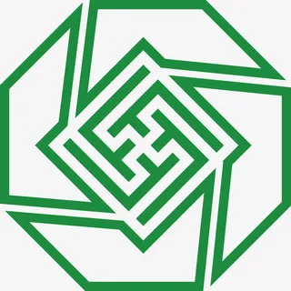 旋转花纹绿色框免抠