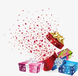 礼盒礼包素材装饰免抠