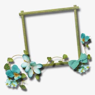 边框卡通边框图标 植物相框免抠