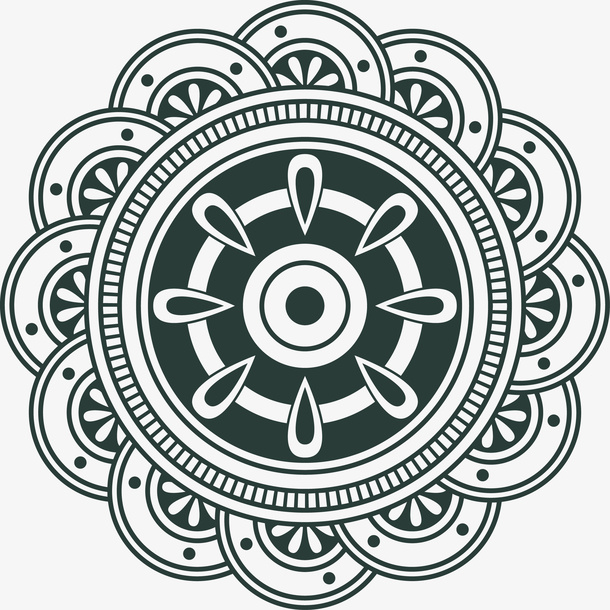 黑色矢量花纹图案免抠