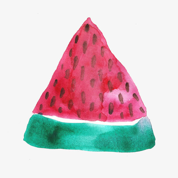 手绘水彩西瓜免抠