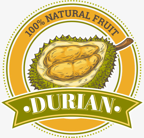 榴莲装饰贴纸免抠