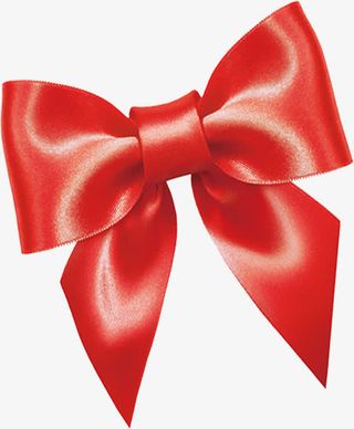 红色丝带蝴蝶结装饰丝质免抠
