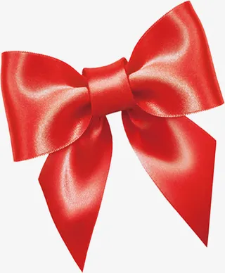 红色丝带蝴蝶结装饰丝质免抠