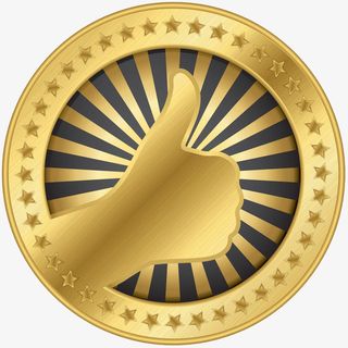 金色光色拇指点赞认可的免抠