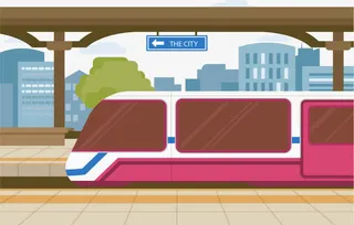 高铁候车站台免抠