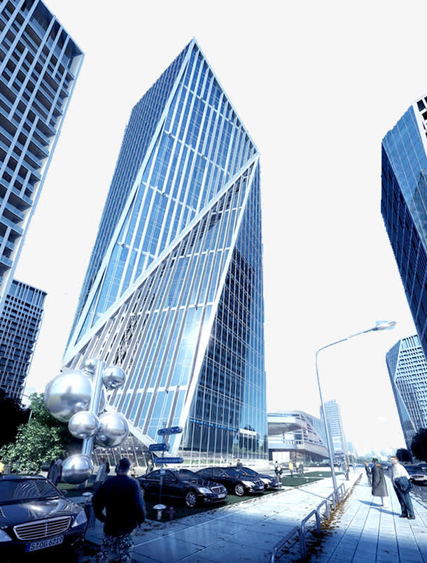 现代化建筑物免抠