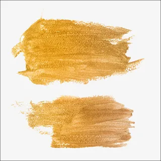 金色油画笔迹免抠