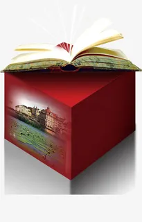 书本，水乡城市，立休装饰免抠