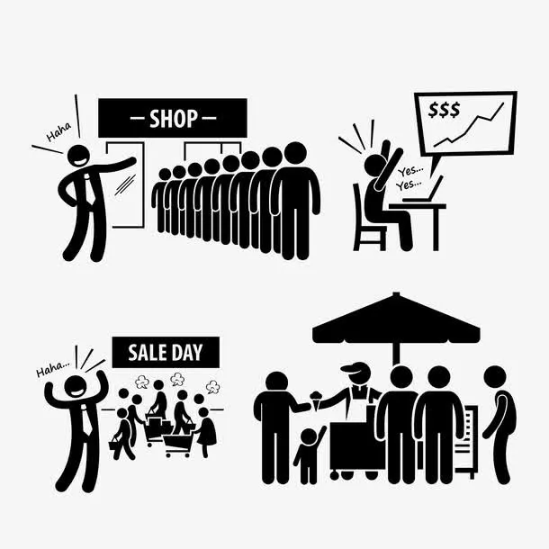 黑色小人之shopping免抠